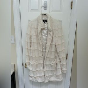 Dennis Basso White Faux Fur Coat